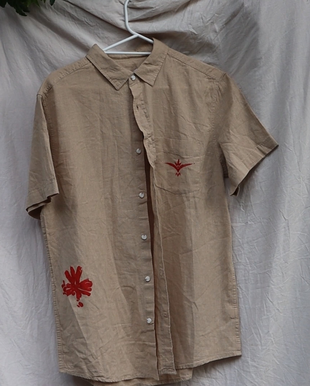 Patchwork lost shirt - brown